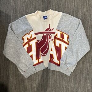 NBA Colorblock Crewneck Sweatshirt in Gray, Cream & Maroon